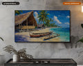Tropical Atoll Scenery Frame TV Art, Samsung Frame TV Digital Download, 4K Beach Landscape