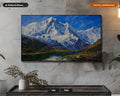 Cozy Mountain Landscape Frame TV Art, Snow Peak Scenic Samsung Frame TV Digital Download 4K