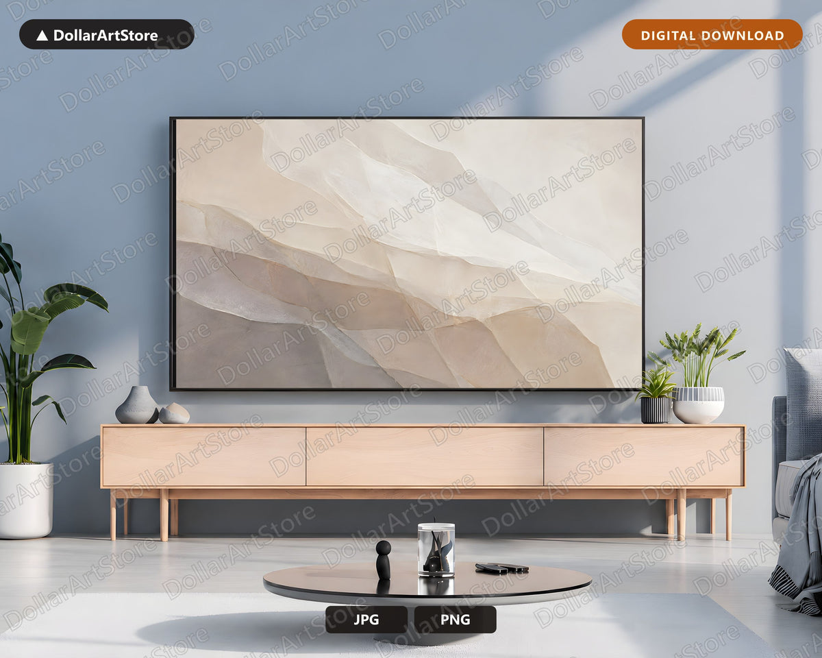 Neutral Abstract Frame TV Art, Samsung Frame TV Digital Download, 4K Modern Minimalist Screensaver