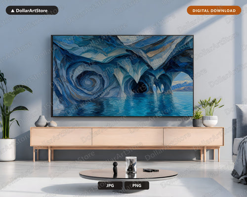 Cozy Arctic Ice Caves Frame TV Art, Samsung Frame TV Digital Download, 4K Textured Screensaver