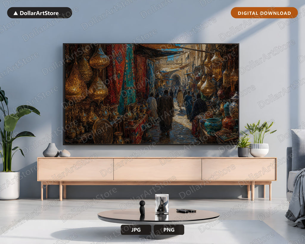 Kinetic Middle Eastern Souk Samsung Frame TV Art