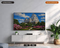 Cozy Textured Japanese Castle Frame TV Art, Samsung Frame TV Digital Download, 4K Screensaver