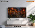 Cozy East Asia Lantern Alley Frame TV Art, Samsung Frame TV 4K Digital Download, Textured Night Scenery