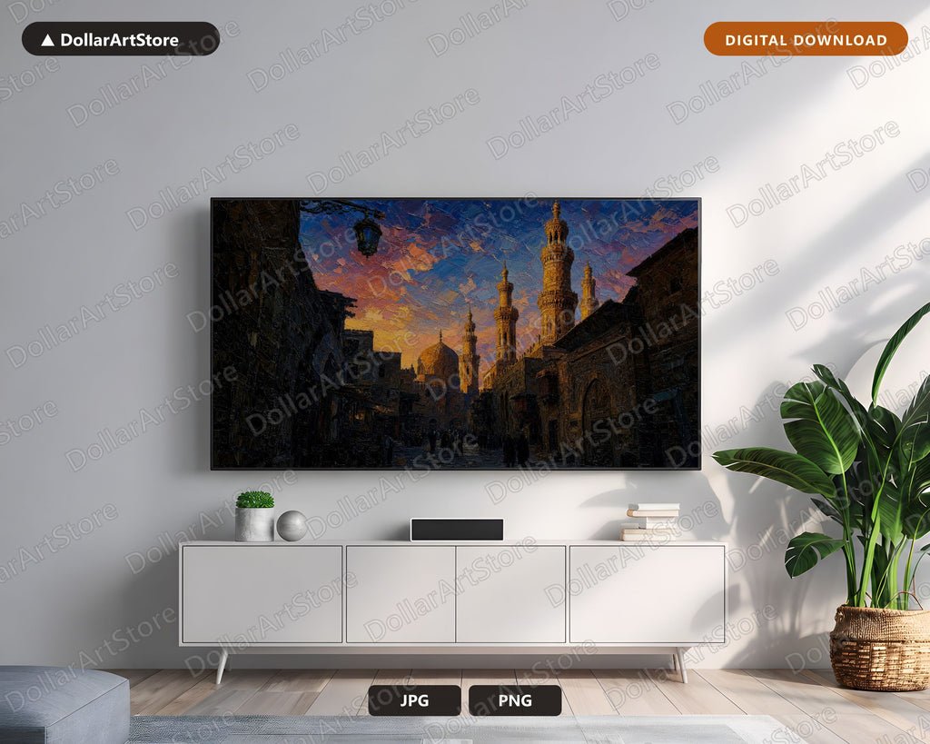 Dark Moody Middle East Mosque Frame TV Art