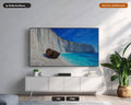 Cozy Scenic Frame TV Art, Shipwreck Beach Landscape, Samsung Frame TV Digital Download 4K