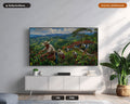 Cozy Mountain Coffee Farm Frame TV Art, Samsung Frame Digital Download, 4K Textured Harvest Landscape