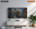 Cozy Medieval European Town Frame TV Art, Samsung Frame TV Digital Download, 4K Textured Scenery
