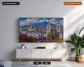 Cozy Colonial Architecture Frame TV Art, Samsung Frame TV Digital Download, 4K Textured Scenery