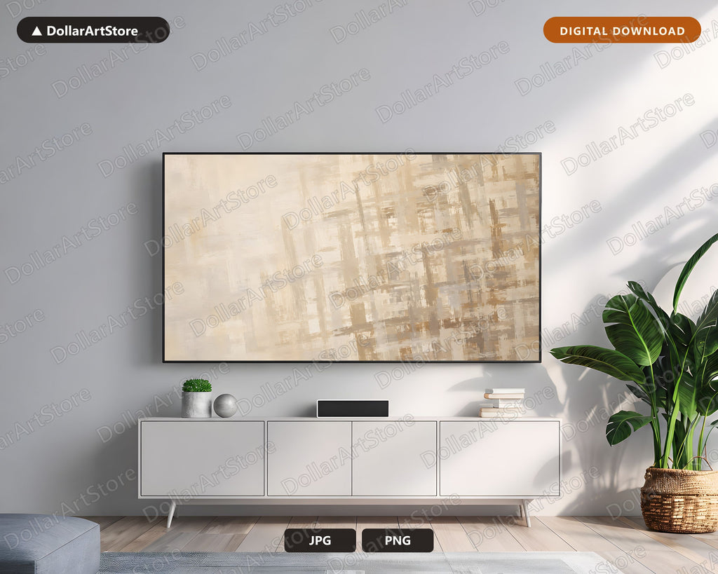 Neutral Abstract Frame TV Art, Samsung Frame TV Digital Download, 4K Screensaver