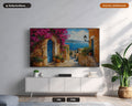 Cozy Mediterranean Frame TV Art, Textured Coastal Scenery, Samsung Frame TV Digital Download 4K