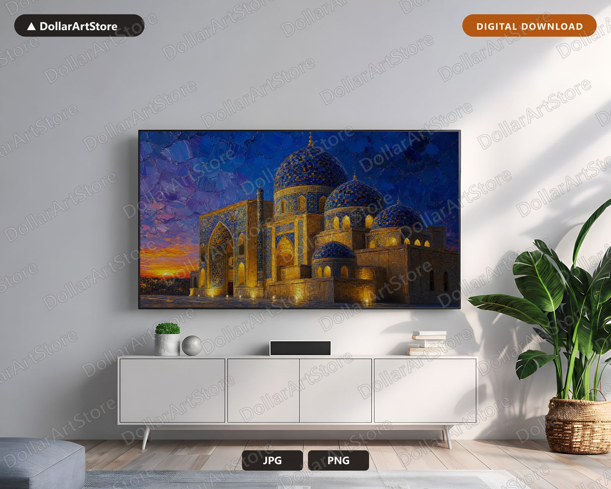 Cozy Middle Eastern Frame TV Art, Samsung Frame TV Digital Download, 4K Textured Islamic Architecture Screensaver