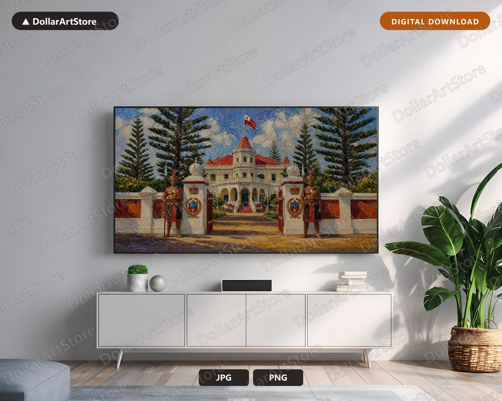 Cozy Palace Frame TV Art, Samsung Frame TV Digital Download, 4K Textured Royal Scenery