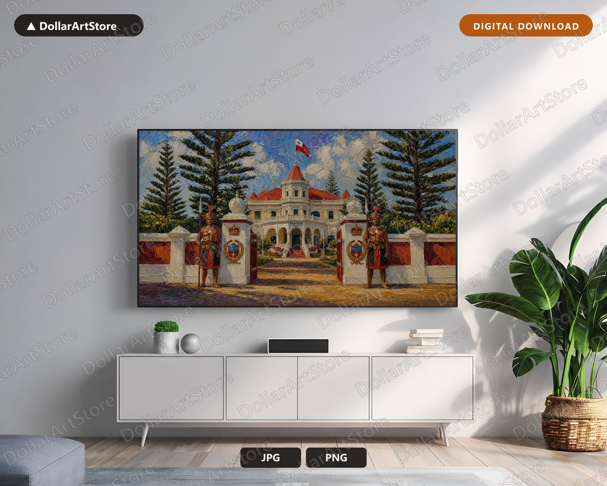 Cozy Palace Frame TV Art, Samsung Frame TV Digital Download, 4K Textured Royal Scenery