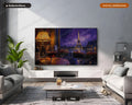 Cozy Parisian Balcony Frame TV Art, Samsung Frame TV Digital Download, 4K Textured Scenery