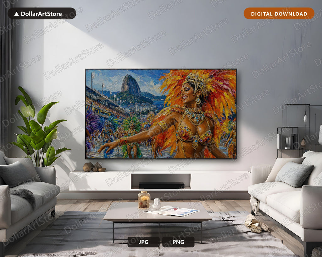 Virrant Rio Carnival Frame TV Art, Samsung Frame TV Digital Download, 4K Textured Celebration Screensaver