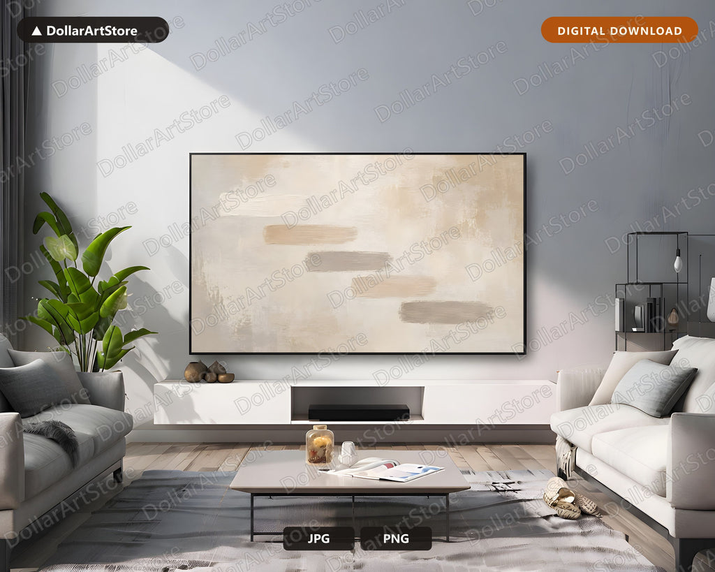 Neutral Abstract Frame TV Art, Samsung Frame Digital Download, 4K TV Screensaver