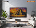 Aztec Pyramid Sunset Frame TV Art, Textured Landscape 4K Digital Download, Samsung Frame TV Screensaver