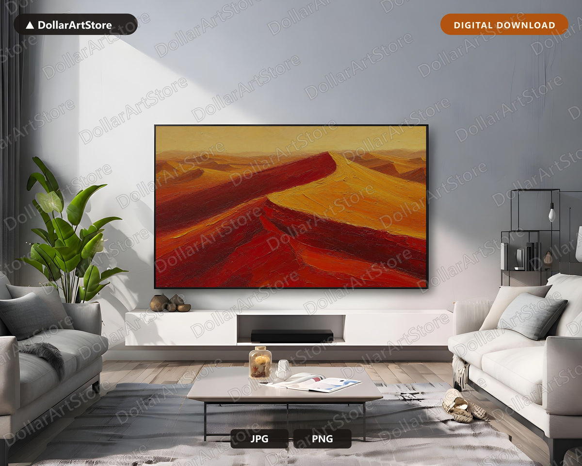 Earthy Desert Landscape Frame TV Art, Textured Scenery Samsung Frame Art Download, 4K Screensaver