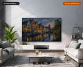 Cozy European Canal Frame TV Art, Samsung Frame TV Digital Download, 4K Textured Screensaver