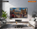 Peruvian Cathedral Textured Andean Architecture Scenery Frame TV Art