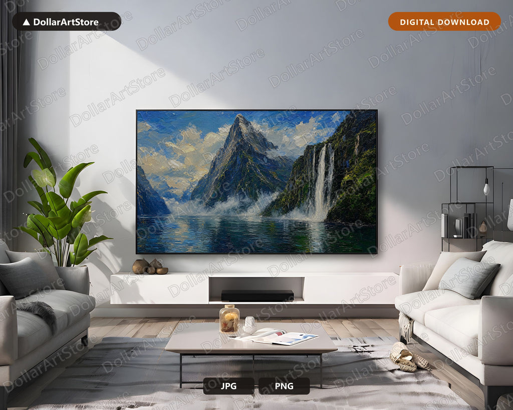 Cozy Mountain Landscape Frame TV Art, Samsung Frame TV Digital Download, 4K Scenic Nature Screensaver