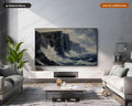 Moody Coastal Cliffs Frame TV Art, Samsung Frame TV Digital Download, 4K Textured Seascape Screensaver