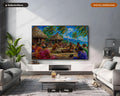 Cozy Fiji Village Frame TV Art, Samsung Frame TV Digital Download, 4K Tropical Scenery