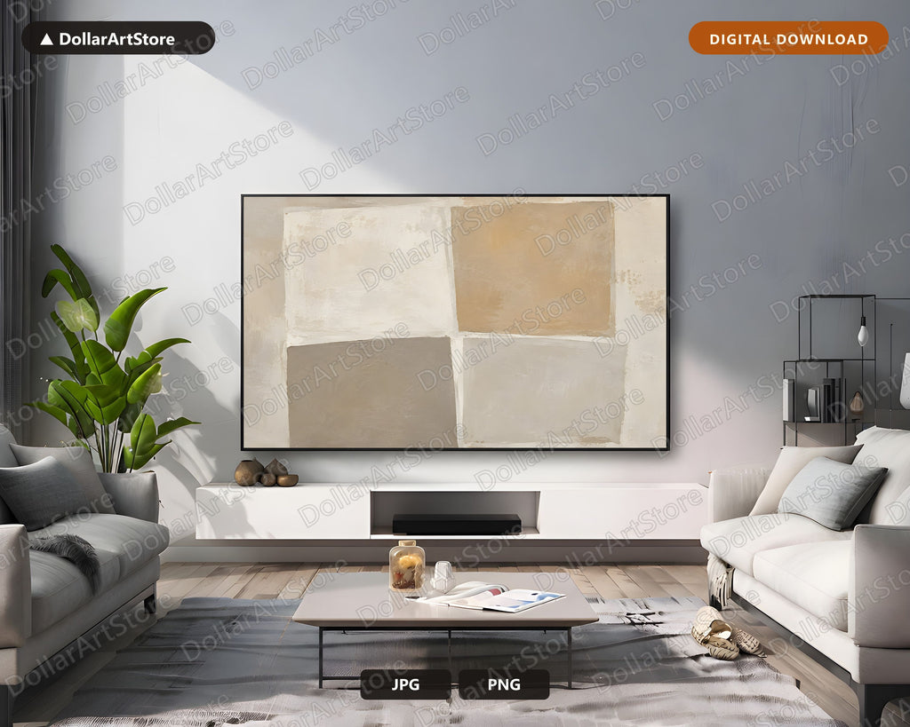 Neutral Abstract Frame TV Art, Samsung Frame TV Digital Download, 4K Minimalist Screensaver