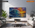 Textured Ocean Wave Sunset Frame TV Art, Samsung Frame TV Digital Download, 4K Screensaver