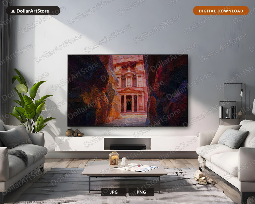 Cozy Textured Frame TV Art, Samsung Frame TV Digital Download, 4K Desert Architecture Screensaver Art