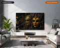Venetian Mask Workshop Frame TV Art, Moody Dark Gold Samsung Frame TV Digital Download 4K