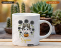 Rhinestone Ghost Sunflower Mug, Halloween Coffee Mug, Personalized Fall Gift
