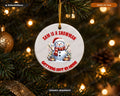 Cheerful Snowman Christmas Ornament, Ceramic Holiday Keepsake, Tree Decoration Gift