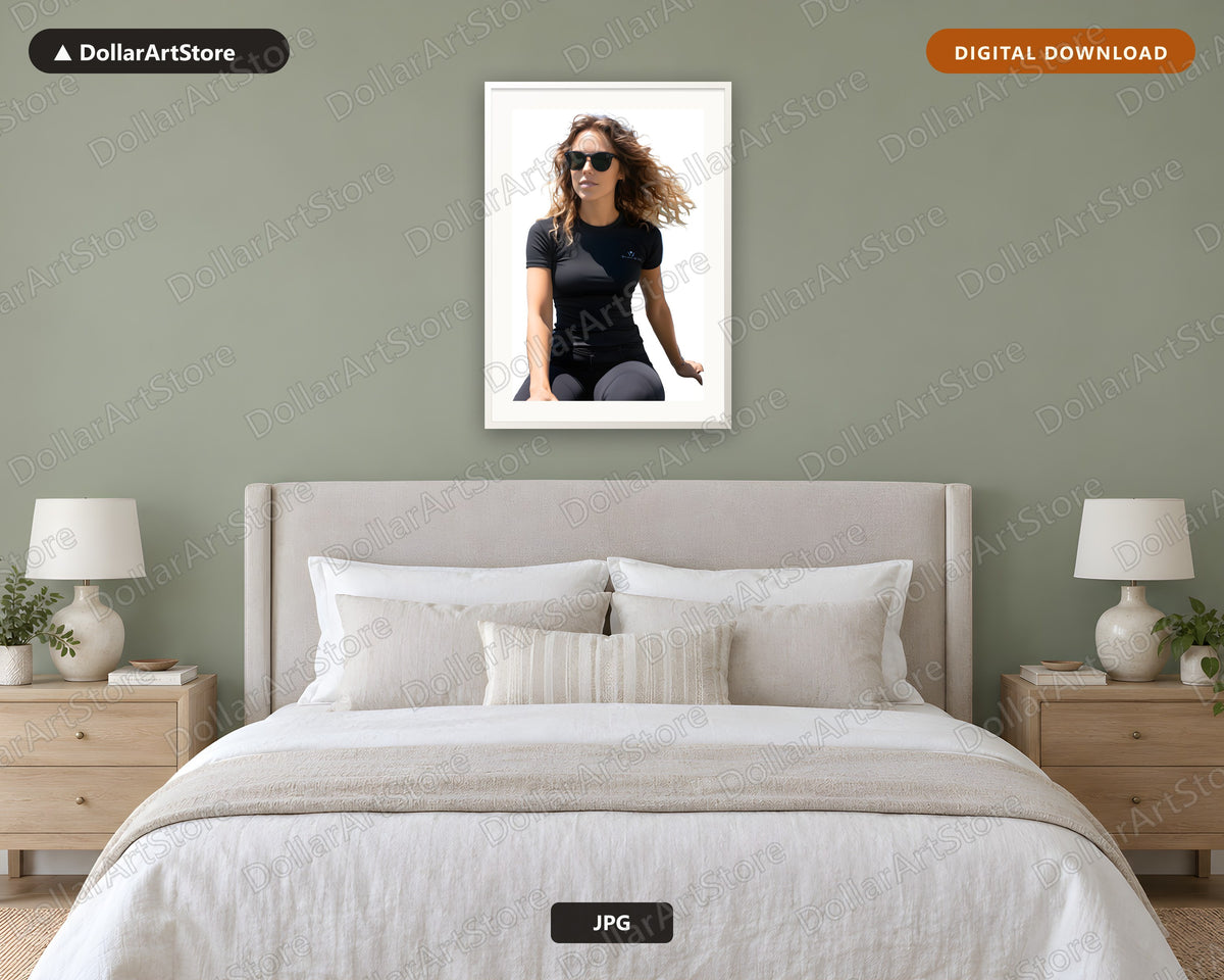 Cool Girl Fashion Portrait with Sunglasses - Printable Wall Art Digital Download