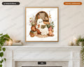 Reading Boho Ghost Watercolor Printable Wall Art Digital Download