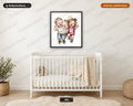 Happy Toddlers Running Printable Wall Art | Kids Room Digital Download