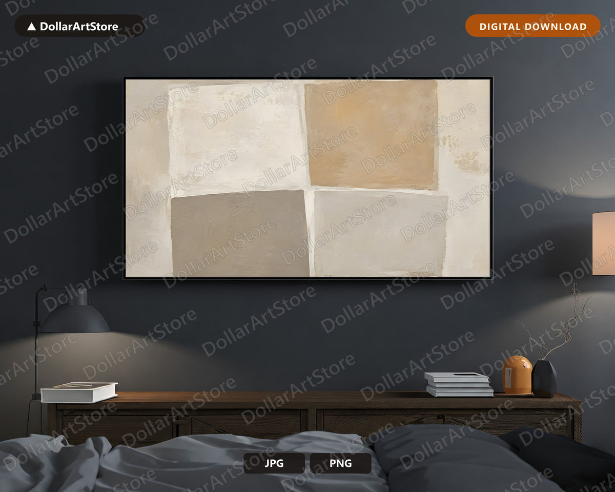Neutral Abstract Frame TV Art, Samsung Frame TV Digital Download, 4K Minimalist Screensaver