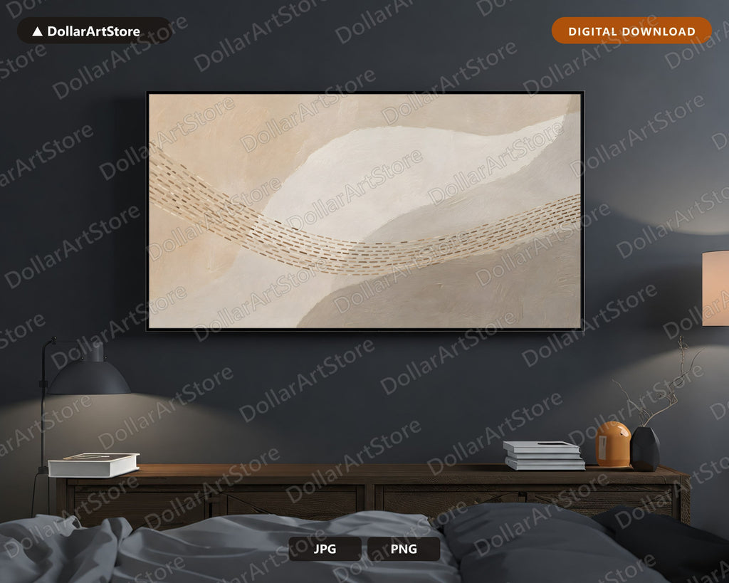 Neutral Abstract Frame TV Art, Samsung Frame TV Digital Download, 4K Screensaver