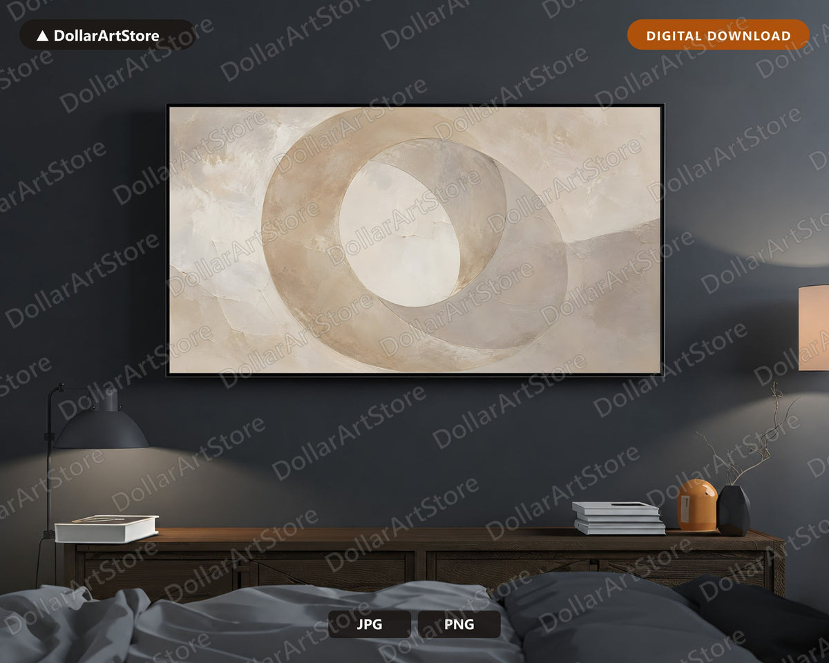 Neutral Abstract Frame TV Art, Samsung Frame TV Digital Download, 4K Minimalist Screensaver