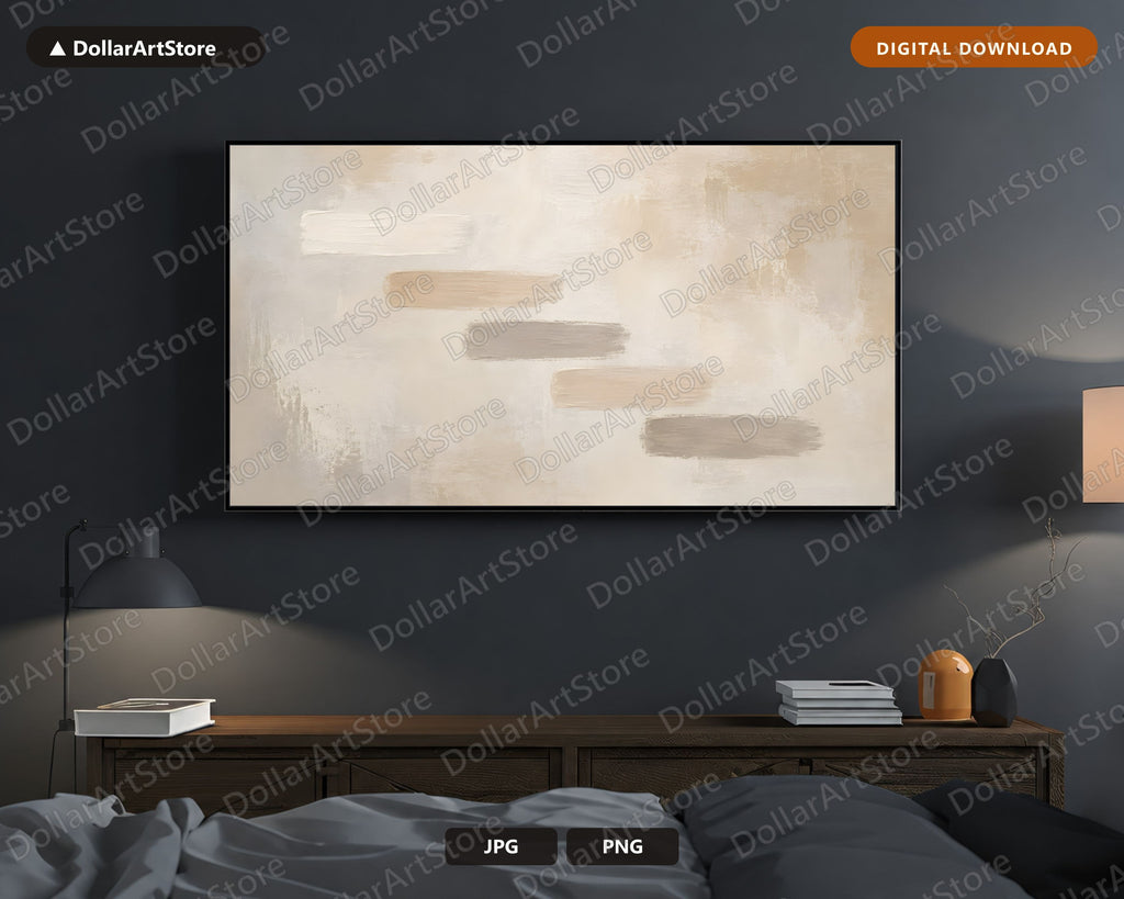 Neutral Abstract Frame TV Art, Samsung Frame Digital Download, 4K TV Screensaver