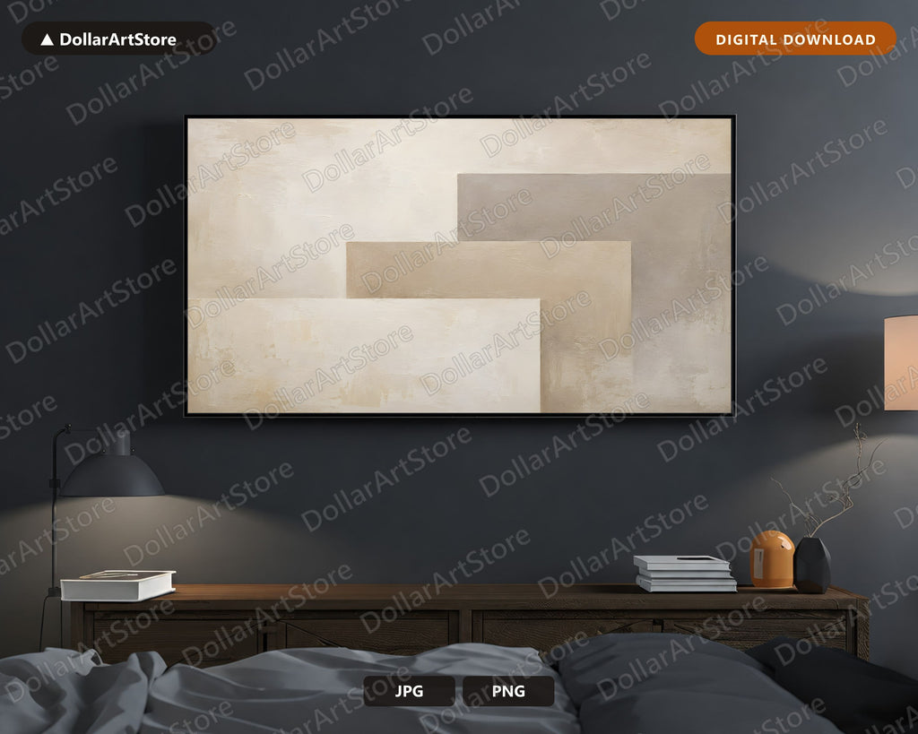 Neutral Minimalist Frame TV Art, Samsung Frame TV Digital Download, Modern Abstract 4K