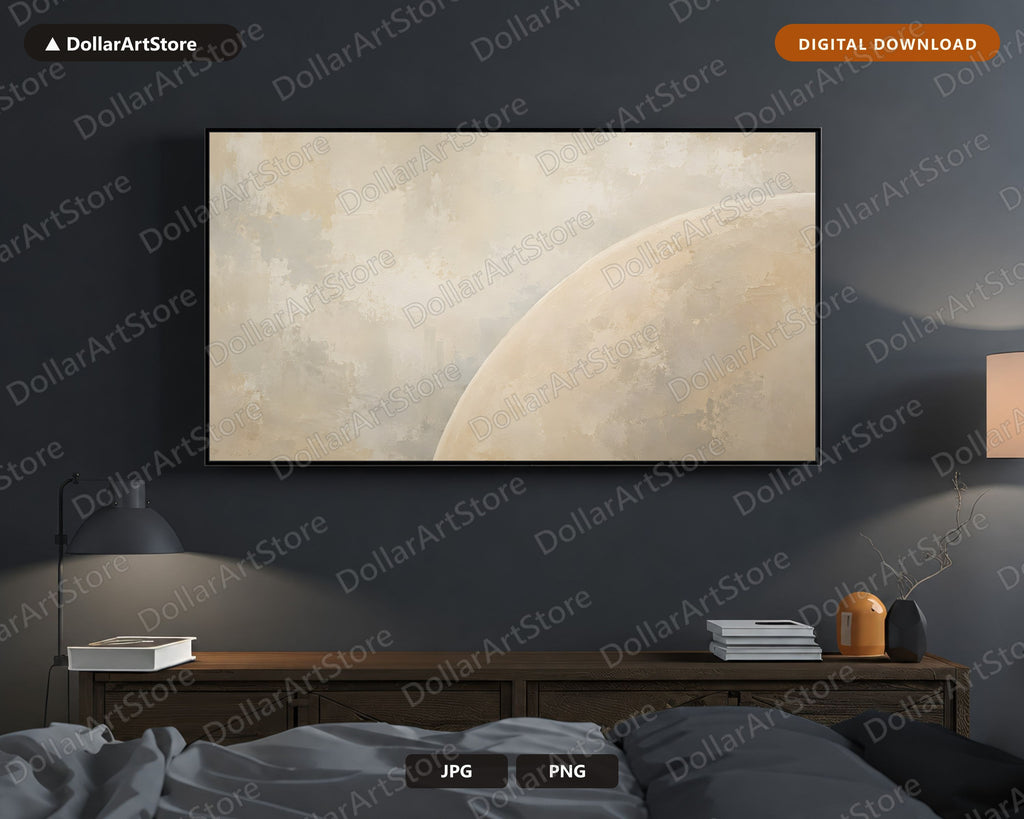 Neutral Abstract Frame TV Art, Samsung Frame TV Digital Download, 4K Textured Minimalist
