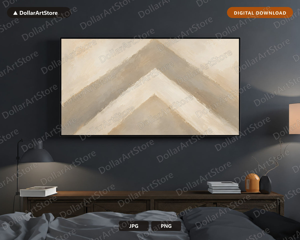 Minimalist Geometric Frame TV Art, Samsung Frame Digital Download, Neutral Abstract TV Screensaver