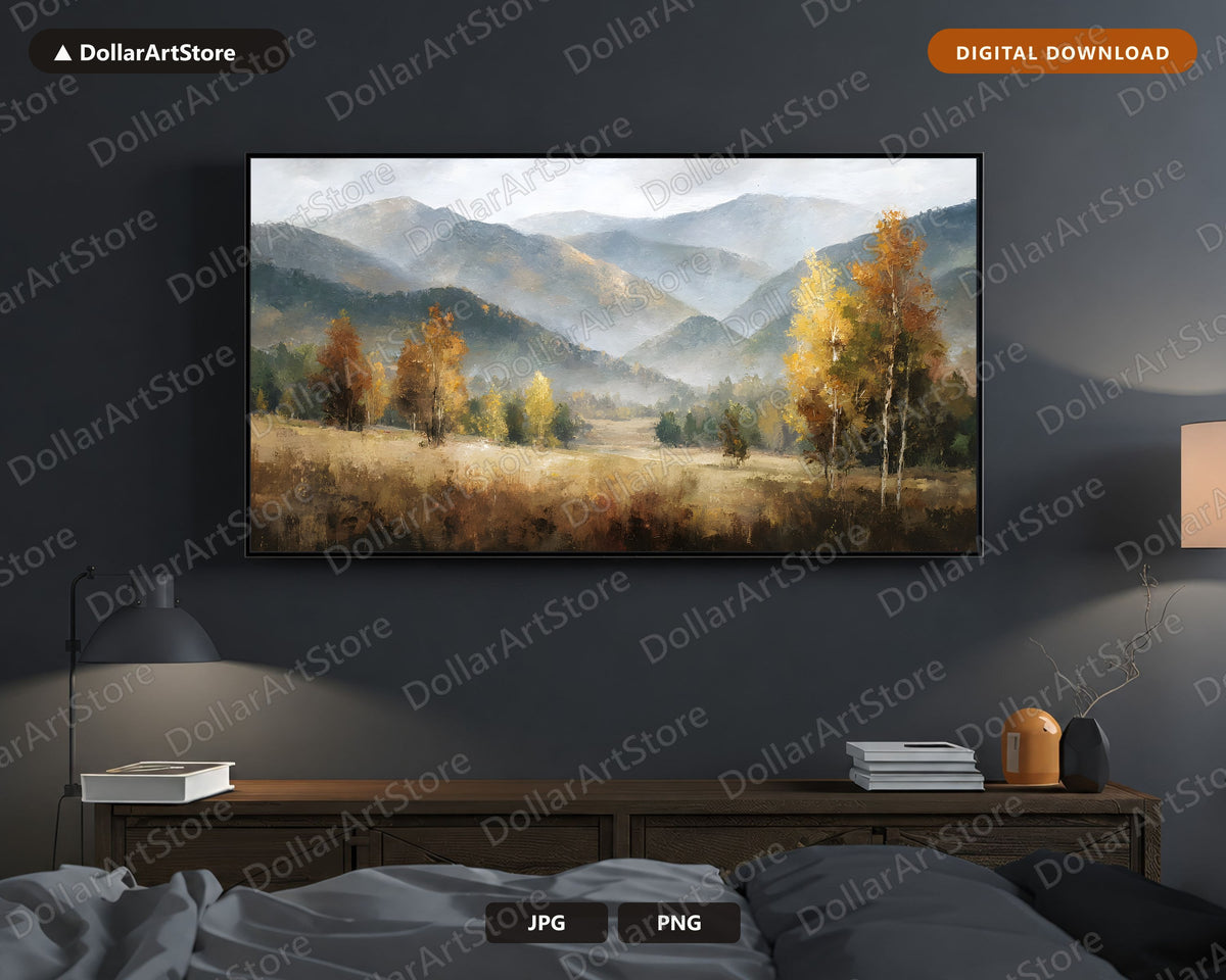 Moody Autumn Mountains Frame TV Art, Samsung Frame TV Digital Download, 4K Landscape