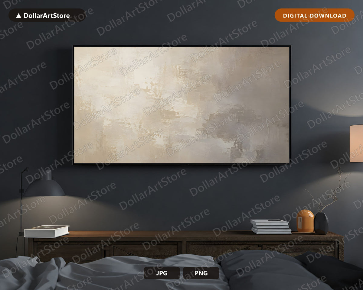 Neutral Abstract Frame TV Art, Samsung Frame TV Digital Download 4K