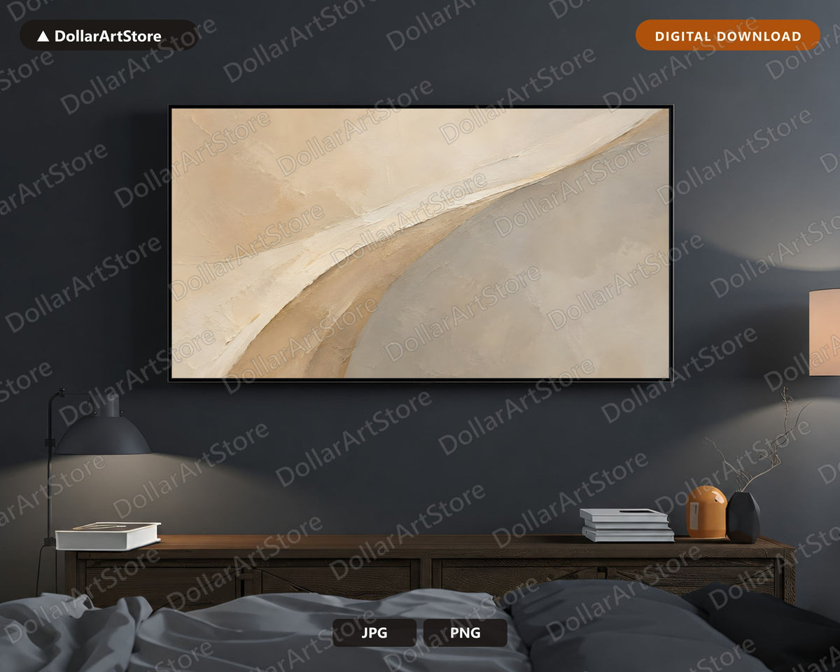 Neutral Abstract Frame TV Art, Samsung Frame TV Digital Download, 4K Modern Minimalist Screensaver