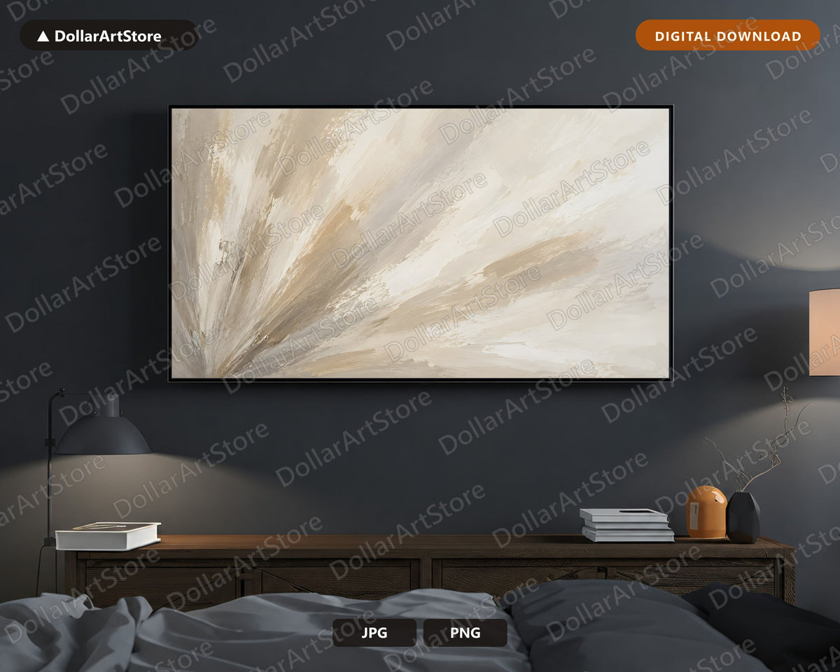 Neutral Abstract Frame TV Art, Samsung Frame TV Digital Download, 4K Minimalist Art