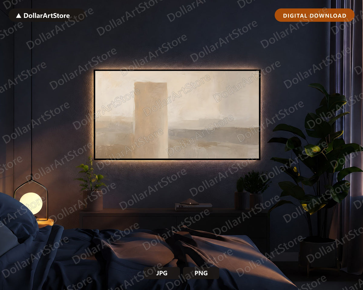 Abstract Neutral Frame TV Art, Samsung Frame TV Digital Download, Minimalist 4K Screensaver