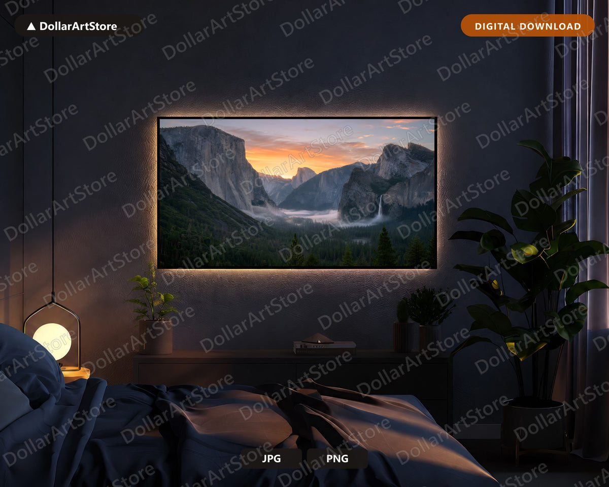 Yosemite Valley Frame TV Art, Samsung Frame TV Digital Download, 4K Landscape Screensaver