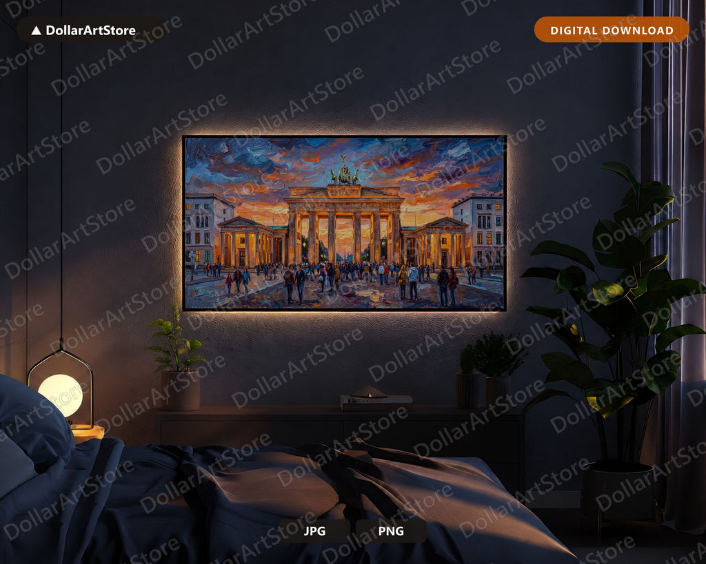 Brandenburg Gate Berlin Frame TV Art, Cozy Textured Landscape, Samsung 4K TV Screensaver Download